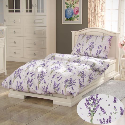Bavlnené posteľné obliečky PROVENCE COLLECTION 140x200, 70x90cm Levanduľa fialová