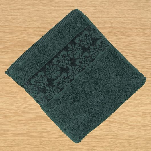 Froté uterák 50x100cm bordúra tmavo zelený