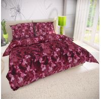 Klasické posteľné bavlnené obliečky 140x200, 70x90cm BOHEMIA bordó