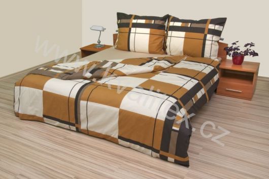 Klasické posteľné bavlnené obliečky 140x200, 70x90cm Obrazec hnedý