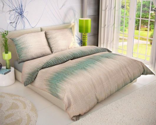 Klasické posteľné bavlnené obliečky DELUX 140x200, 70x90cm AURA béžová