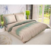Klasické posteľné bavlnené obliečky DELUX 140x200, 70x90cm AURA béžová