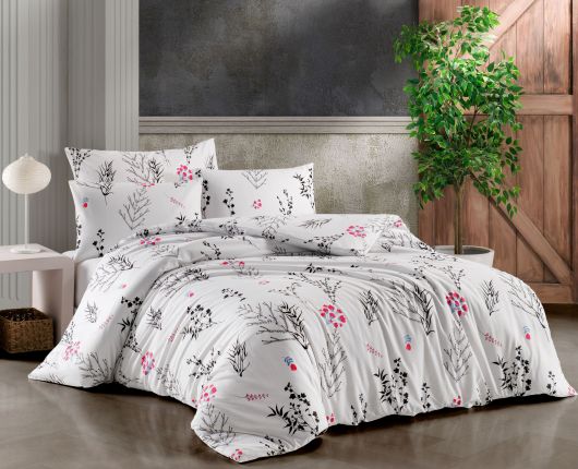 Klasické posteľné bavlnené obliečky DELUX 140x200, 70x90cm BEAUTY biele