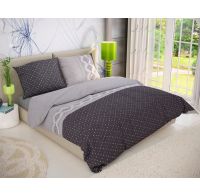 Klasické posteľné bavlnené obliečky DELUX 140x200, 70x90cm BOHO sivé