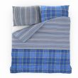 Klasické posteľné bavlnené obliečky DELUX 140x200, 70x90cm CAMPUS modrý