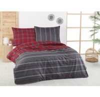 Klasické posteľné bavlnené obliečky DELUX 140x200, 70x90cm CAMPUS sivé