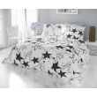 Klasické posteľné bavlnené obliečky DELUX 140x200, 70x90cm HVIEZDY čierne