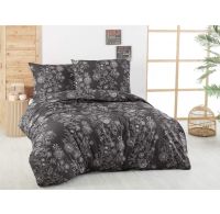 Klasické posteľné bavlnené obliečky DELUX 140x200, 70x90cm NALA sivá