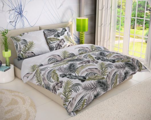 Klasické posteľné bavlnené obliečky DELUX 140x200, 70x90cm PALMA biela