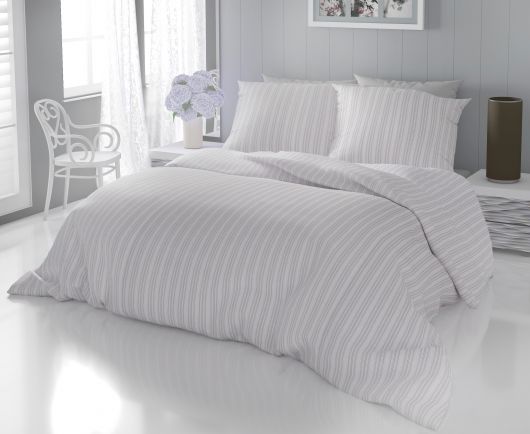 Klasické posteľné bavlnené obliečky DELUX 140x200, 70x90cm PRÚŽOK béžový