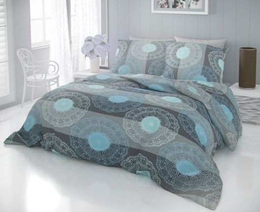 Klasické posteľné bavlnené obliečky DELUX NAPOLY sivé 140x200, 70x90cm
