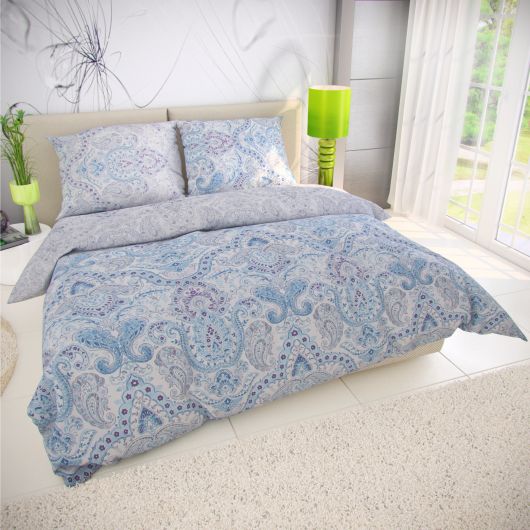 Klasické posteľné bavlnené obliečky PALIZA modrá 140x200, 70x90cm