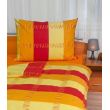 Klasické posteľné bavlnené obliečky Pruhy červenožlté 140x200, 70x90cm