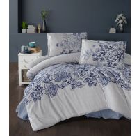 Klasické posteľné flanelové obliečky 140x200, 70x90cm MANDORA modrá