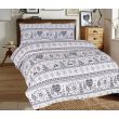 Klasické posteľné flanelové obliečky 140x200, 70x90cm VIANOCE sivé