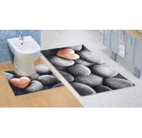 Kúpeľňová a WC predložka Tmavé kamene 3D