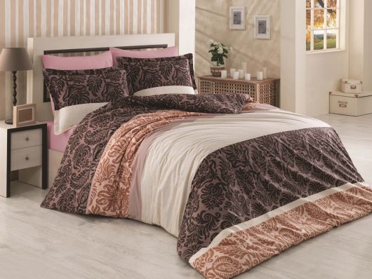 Predľžené bavlnené posteľné obliečky DELUX ORNAMENT 140x220, 70x90cm