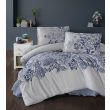 Predĺžené posteľné flanelové obliečky 140x220, 70x90cm MANDORA modrá