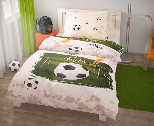 Predĺžené posteľné obliečky pre mladých 140x220, 70x90cm Fotbal