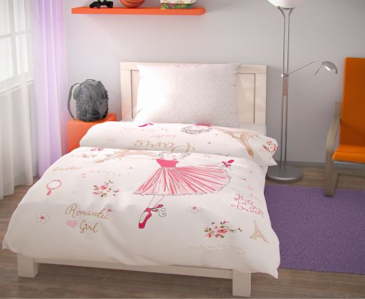 Predĺžené posteľné obliečky pre mladých 140x220, 70x90cm Romantic girl