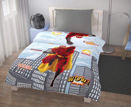 Predĺžené posteľné obliečky pre mladých 140x220, 70x90cm SUPERHERO