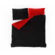 Saténové francúzske predĺžené obliečky LUXURY COLLECTION červené / čierne 1 + 2, 240x220, 70x90cm