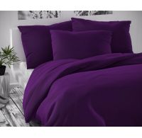 Saténové francúzske predĺžené obliečky tmavo fialové LUXURY COLLECTION 1 + 2, 240x220, 70x90cm