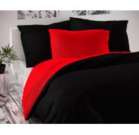 Saténové postel'né obliečky LUXURY COLLECTION červene / čierne 140x200, 70x90cm
