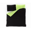 Saténové predľžené posteľné obliečky LUXURY COLLECTION čierne / svetlo zelené 140x220, 70x90cm