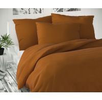 Saténové predĺžené posteľné obliečky LUXURY COLLECTION 140x220, 70x90cm hnedé