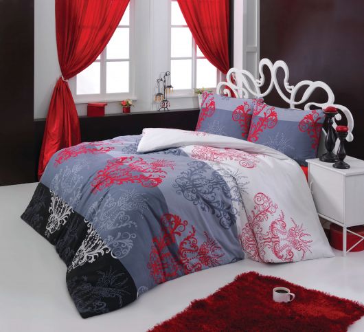 Saténové predľžené posteľné obliečky LUXURY COLLECTION 140x220, 70x90cm PAOLA sivá