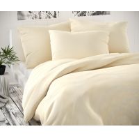 Saténové predľžené posteľné obliečky Luxury Collection smotanove 140x220, 70x90cm