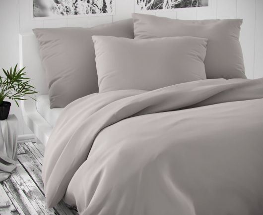 Saténové predľžené postel'né obliečky LUXURY COLLECTION svetlo sive 140x220, 70x90cm