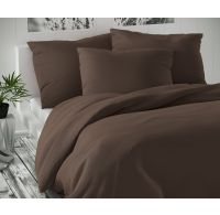 Saténové predľžené posteľné obliečky LUXURY COLLECTION tmavo hnede 140x220, 70x90cm