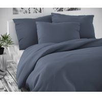 Saténové predľžené postel'né obliečky LUXURY COLLECTION tmavo sive 140x220, 70x90cm