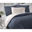 Saténové predĺžené posteľné obliečky LUXURY COLLECTION tmavo sivé / biele 140x220, 70x90cm