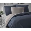 Saténové predĺžené posteľné obliečky LUXURY COLLECTION tmavo sivé / svetlo sivé 140x220, 70x90cm
